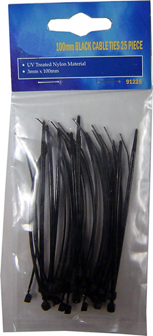 Cable Tie Black 100mm 25pce  $1.00